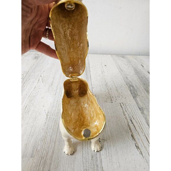 Kalifano bulldog jeweled trinket box jewelry rhinestone hinged dog large unique - Picture 8 of 9